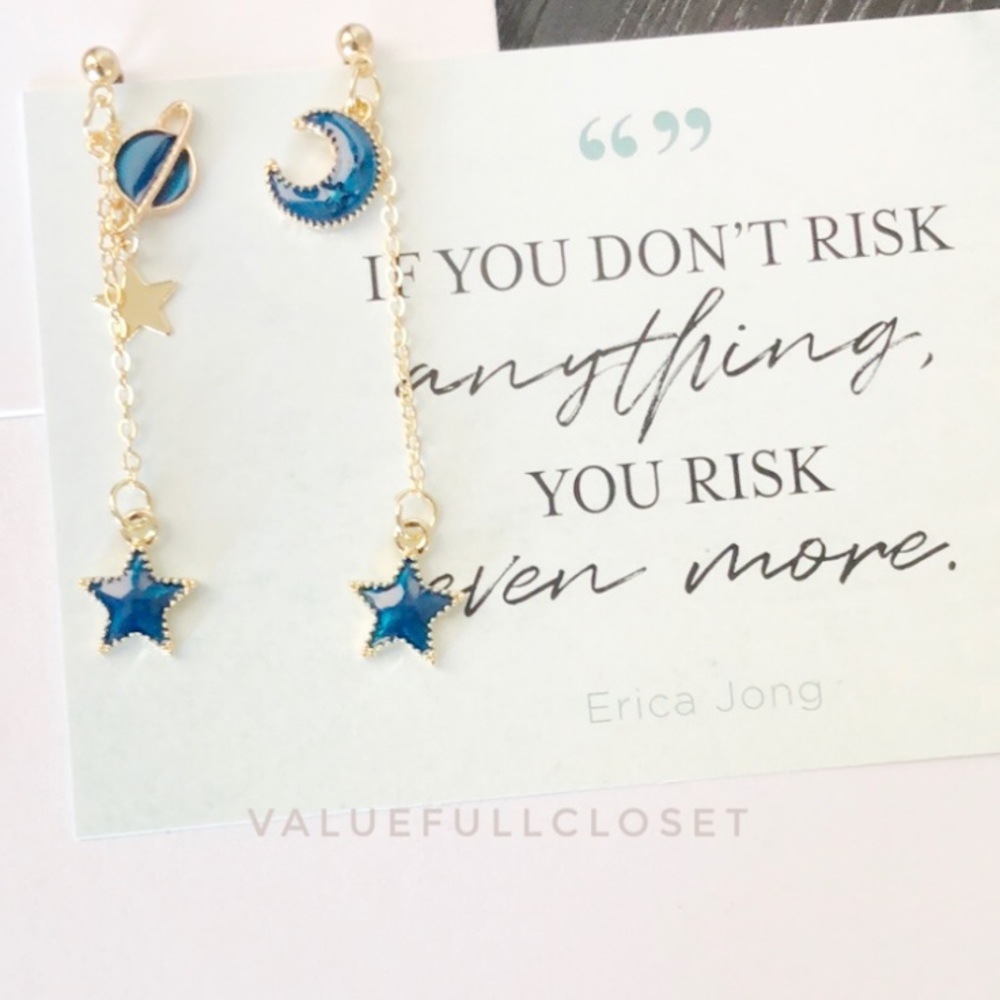 Moon and star earrings